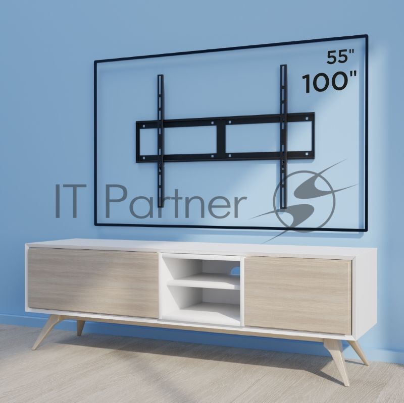 Кронштейн для телевизора Holder LCD-F8601-B черный 55"-100" макс.75кг настенный фиксированный