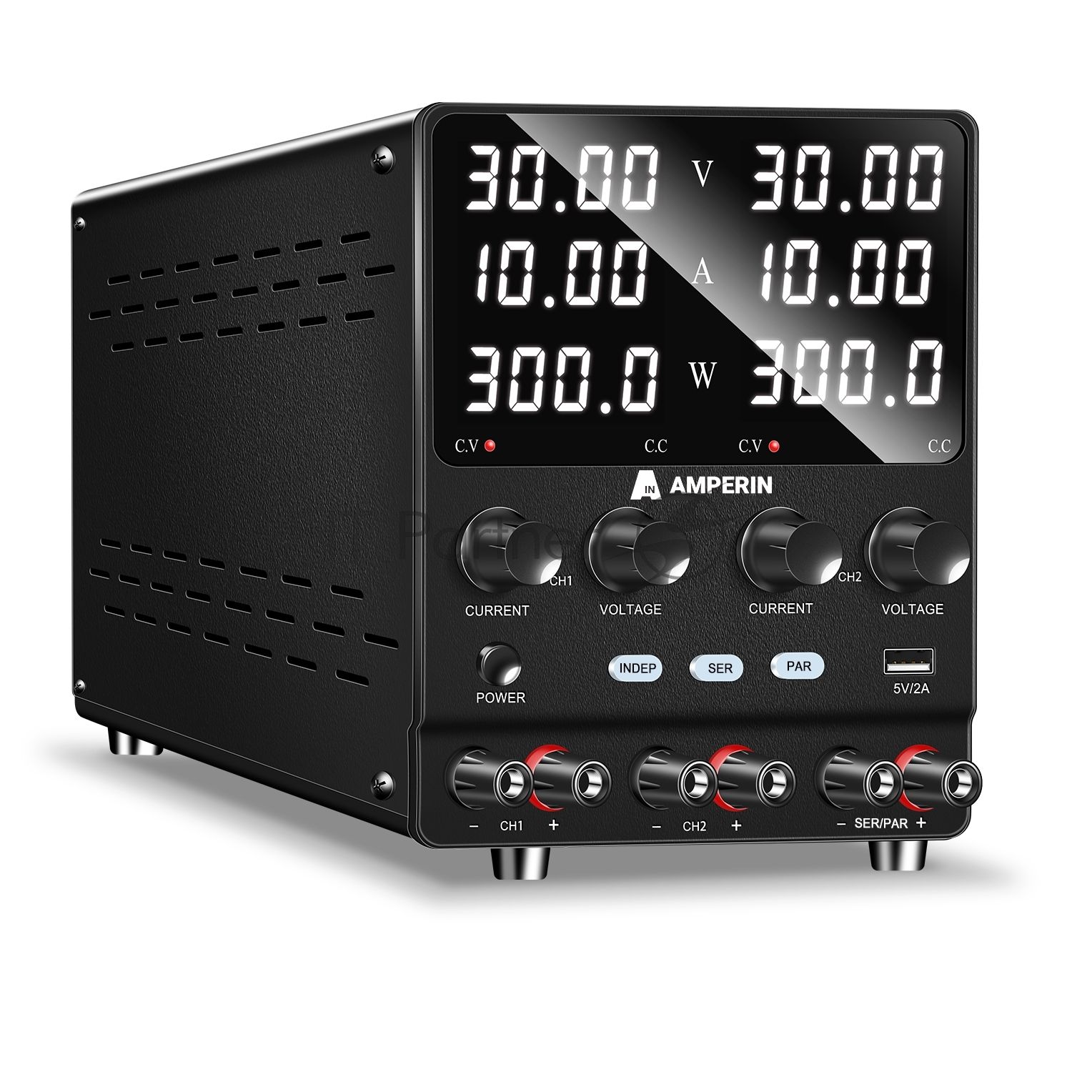 Лабораторный блок питания двухканальный Amperin AI-W3010x2C 30V, 10A, 0,6 кВт