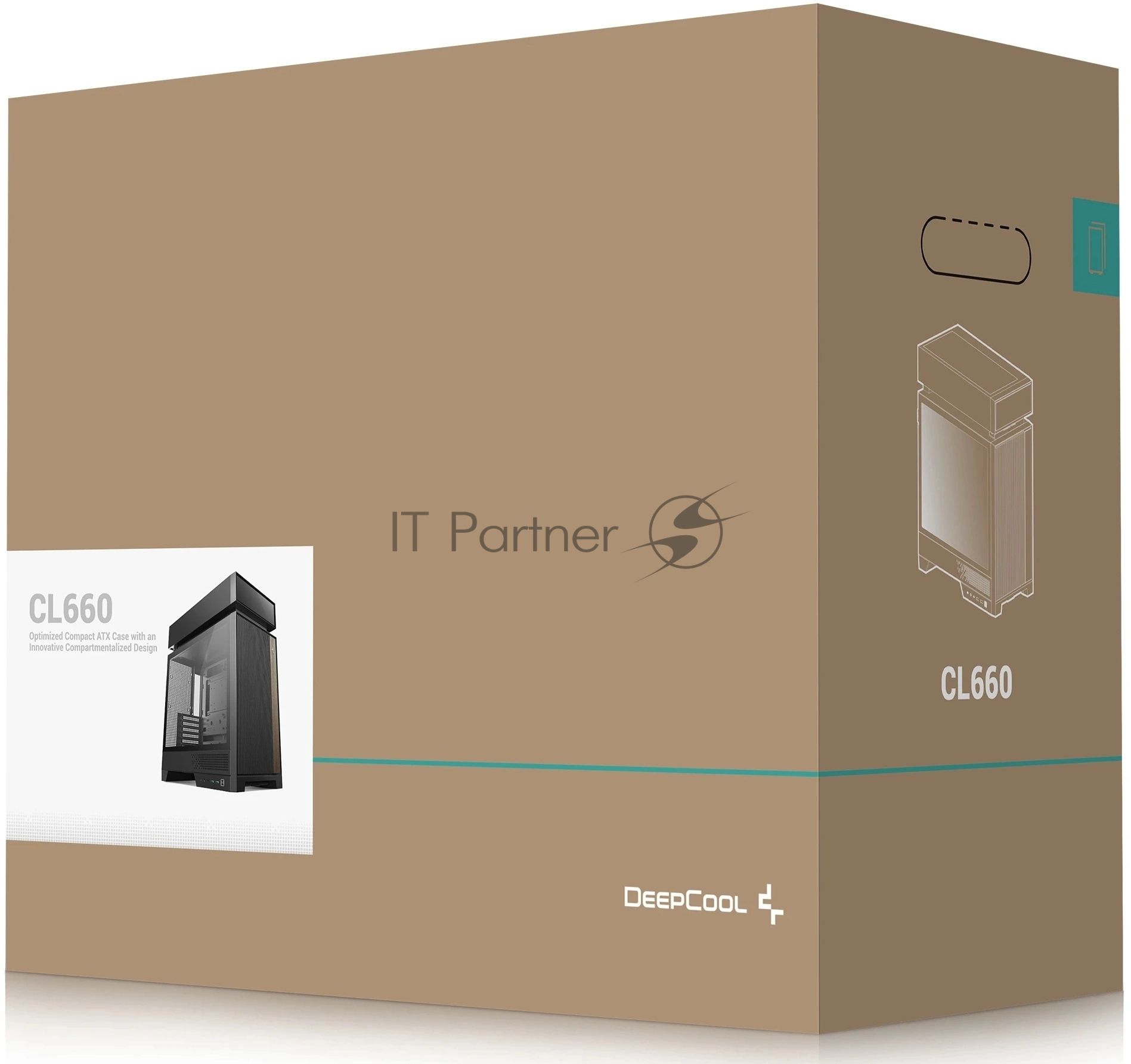 Корпус DeepCool CL660, Midi-Tower, чёрный, 2 x 120 мм