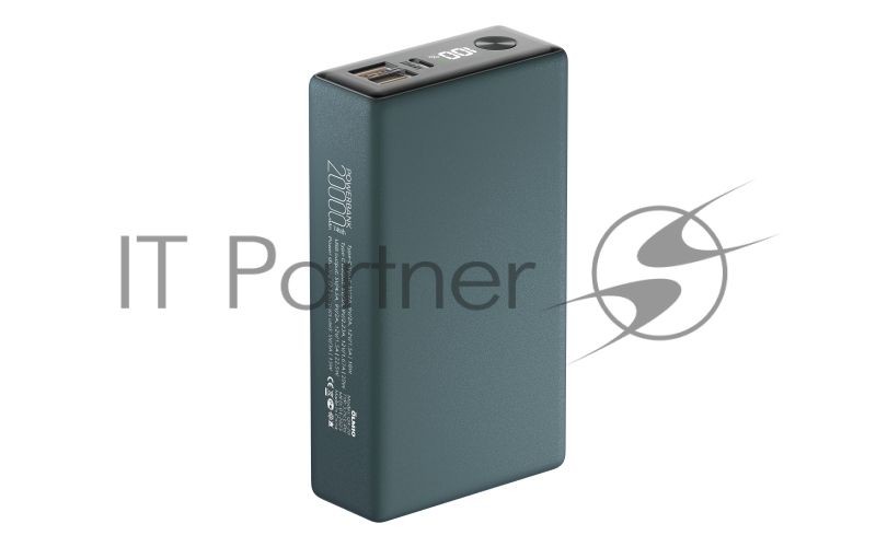 Портативный аккумулятор OLMIO QX-20, 20000mAh, 22.5W, QuickCharge3.0/PowerDelivery, LCD, темно-зеленый