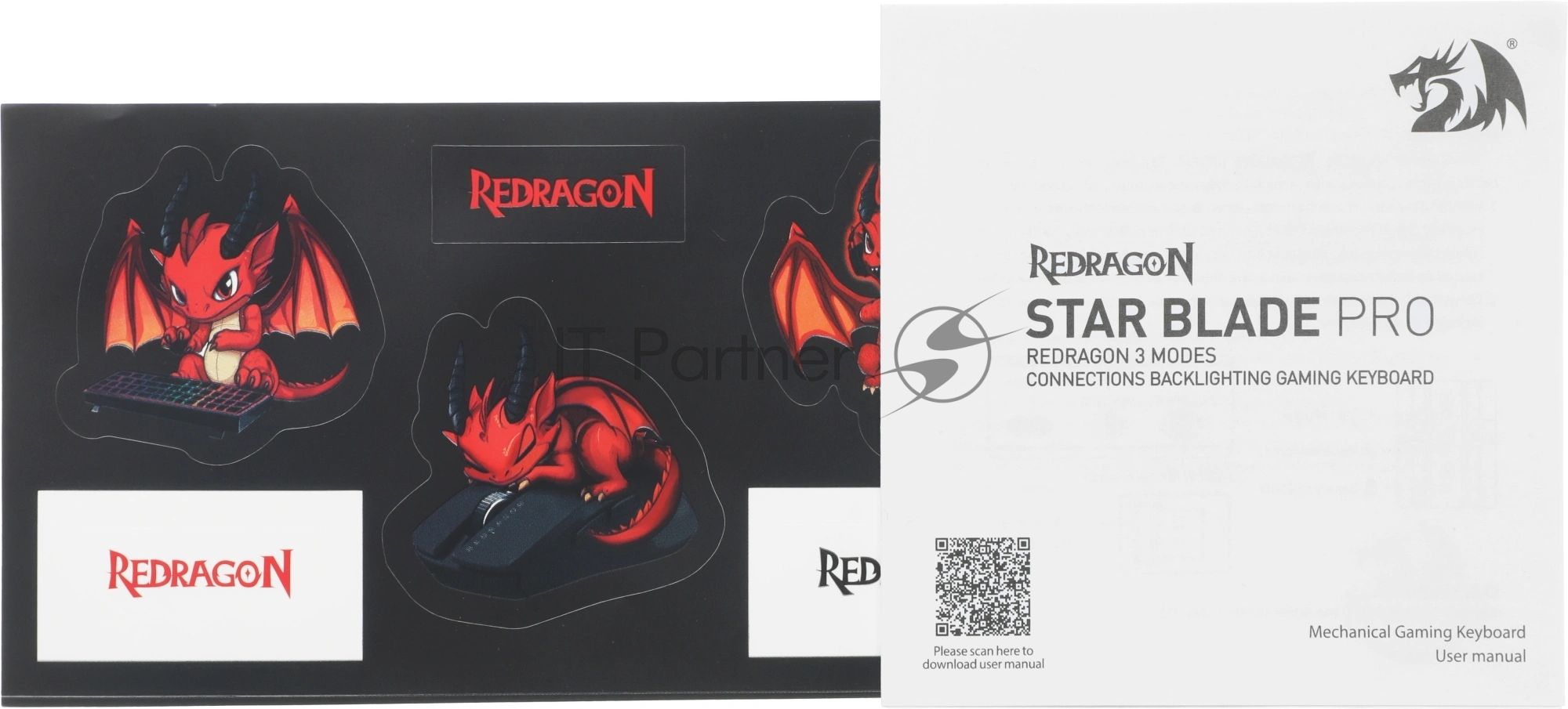 Клавиатура Redragon Star Blade Pro гибридная, USB Type-A, Bluetooth, радиоканал, чёрный