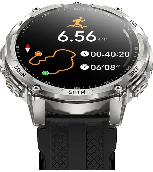 Умные часы KOSPET Tank T4C, 1.5" AMOLED, Bluetooth, IP69K, серебристый