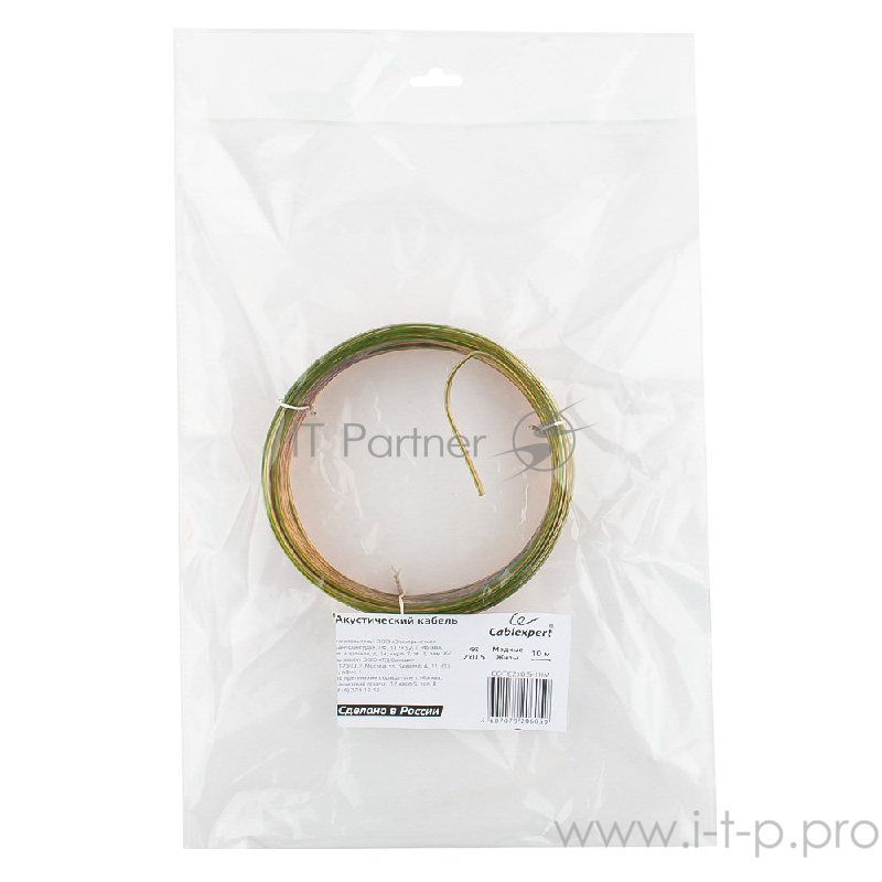 Акустический кабель Cablexpert CC-TC2x0,5-10M, прозрачный, 10 м, бухта