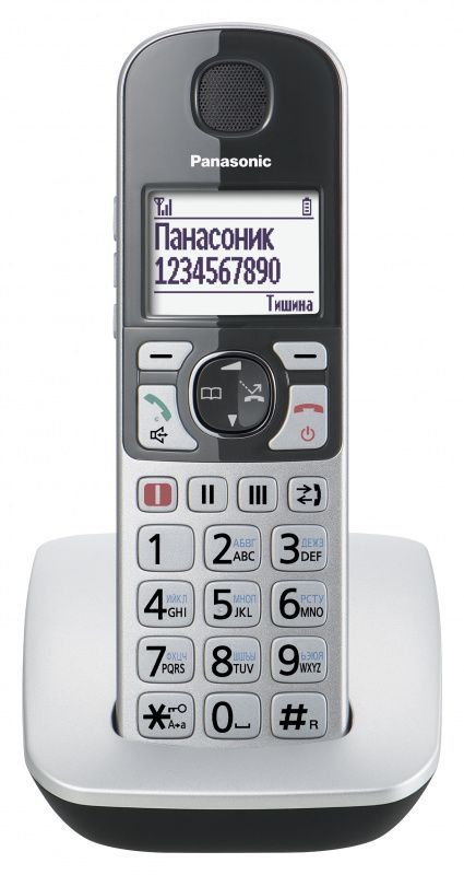 Телефон беспроводной (DECT) Panasonic KX-TGE510RUS, серебристый