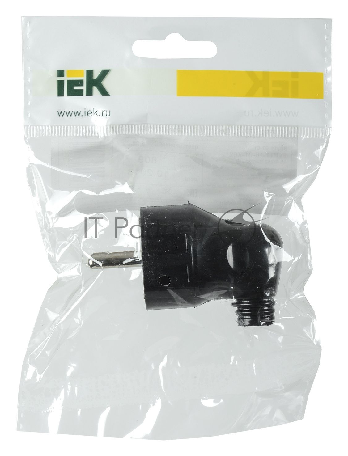 Вилка IEK EVP11-16-01-K02 ВПу11-02-Ст разборная угловая с з/к 16А черная