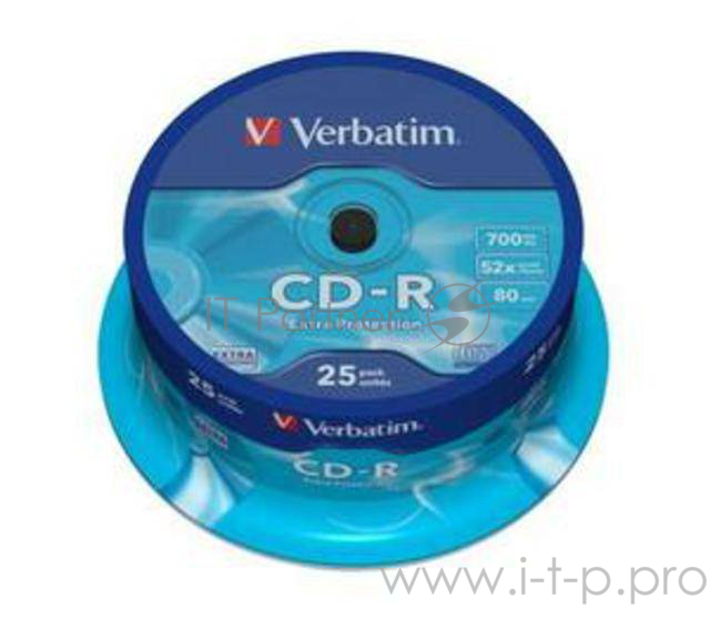 Диск CD-R Verbatim 700Mb 52x Cake Box (25шт) (43432)