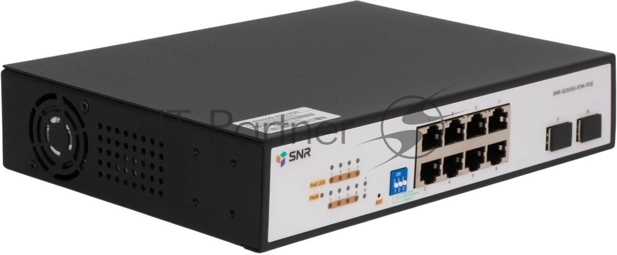 Коммутатор SNR SNR-S2300G-8TM, 8×1 Гбит/с + 2×2.5 Гбит/с SFP, настраиваемый