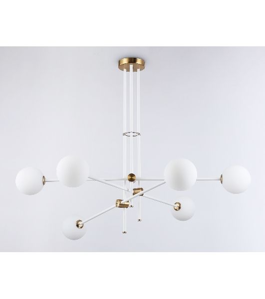 Светитльник Ambrella Light TR2521/6 WH/BS белый/латунь G9/6 max 10W D970*750