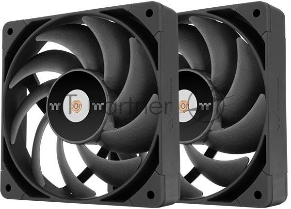 Вентилятор для корпуса Thermaltake Toughfan 14 Pro черный (2 шт.), 140 мм, 500-2000 об/мин, 31.6 дБ, 4 pin PWM, без подсветки