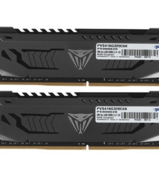 Оперативная память Patriot Viper Gaming RGB Series, DDR4, 16GB (2x8GB), 3200 MHz, CL16, с радиатором, RGB, черный
