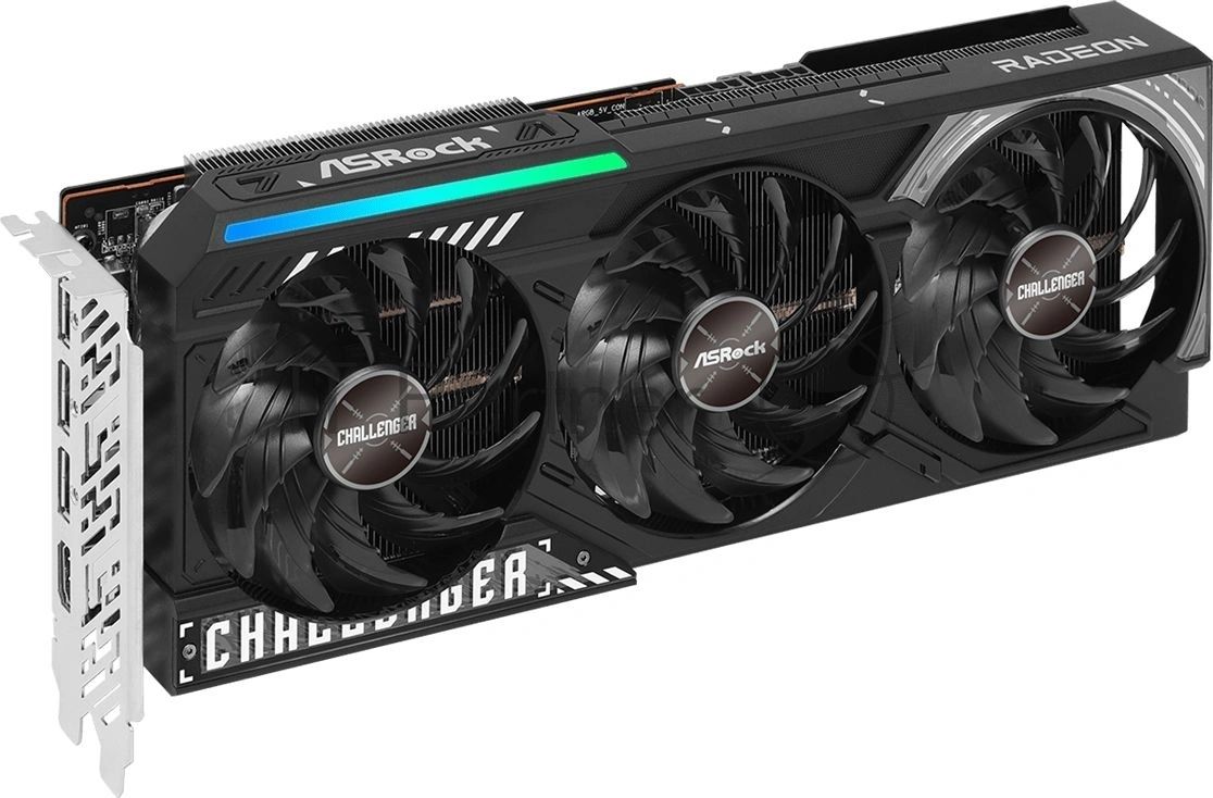 Видеокарта ASRock AMD Radeon RX 9070 Challenger, 16 GB GDDR6, 256 bit, 3xDisplayPort, HDMI, GPU 2070 MHz