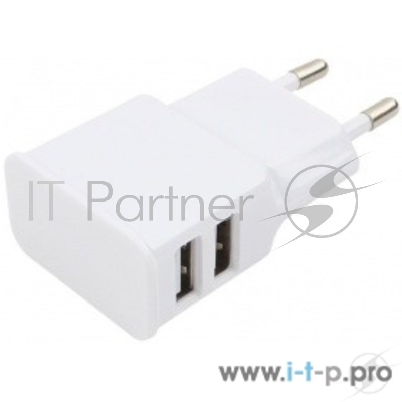 Сетевое зарядное устройство Cablexpert MP3A-PC-11 100/220V - 5V USB 2 порта, 2.1A, белый