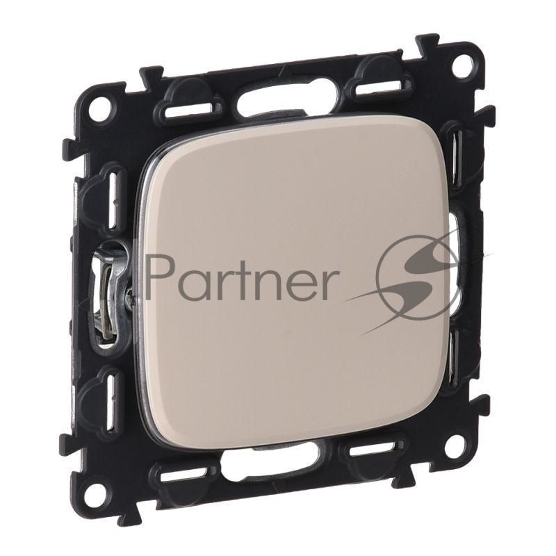 Механизм выключателя 1-кл. СП Valena Allure 10А IP20 250В 10АХ с лицевой панелью; безвинтовые зажимы сл. кость Leg 752801