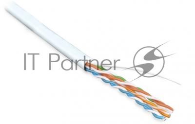 Кабель витая пара, неэкран. U/UTP, категория 5e, 4 пары (24 AWG), одножильный (solid), LSZH, нг(С)-HF, -20°C – +75°C, белыйHyperline UUTP4-C5E-S24-IN-LSZH-WH-100 (100 м)