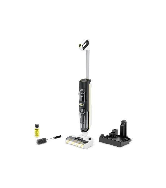 Пылесос вертикальный моющий Karcher FCV 4 белый/черный, питание от аккумулятора, 180 Вт, уборка влажная/сухая, пылесборник 0.45 л