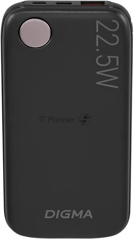 Портативный аккумулятор Digma DGPF10B 10000mAh QC3.0/PD3.0 22.5W 3A USB-A/USB-C черный