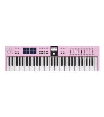 Клавиатура MIDI 231535 Arturia KeyLab Essential 61 mk3 Rose Quartz 61 клавиша, LCD дисплей, 9 энкодеров, 8 пэдов, 9 фейдеров, 12 кнопок управления, колеса высоты тона и модуляции, 1/4" Jack вход для педали, MIDI выход, Type-C