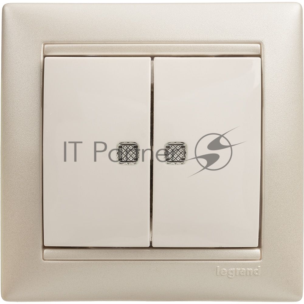 Электроустановочные изделия Legrand Legrand 774428 Выключатель  Valena 10А двухклавишный с подсветкой (белый)