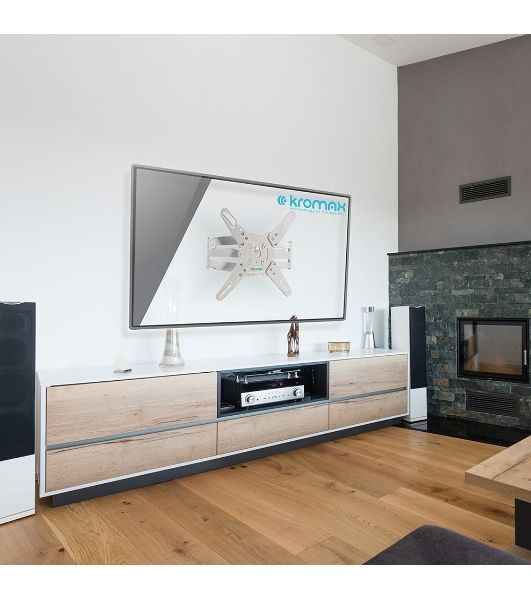 Кронштейн Kromax ATLANTIS-45 для 22"-65" белый Кр. стал. наст. для TV 22"-65", max 45 кг, 5 ст св., нак. +5°-15°, пов. 160°, от ст. 55-470 мм, max VESA 400x400 мм)