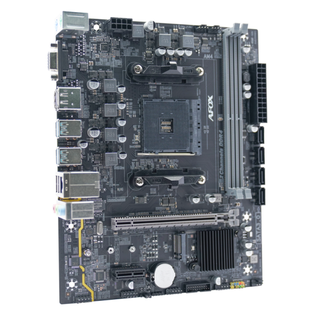 Материнская плата AFOX B550-MA-V4, AM4, AMD B550, 2xDDR4, 4xSATA, 1xM.2, 1xPCIe 3.0 x16, 1xPCIe 3.0 x1, D-Sub, DisplayPort, HDMI, 1x 1Gb LAN, 6xUSB, 5.1, microATX