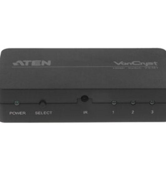 Переключатель электронный HDMI ATEN VS381-AT 3>1 телевизор/панель/монитор/проектор, без шнуров, (1920x1200 60Hz;480P/720P/1080i/1080P;HDMI 1.3/HDCP