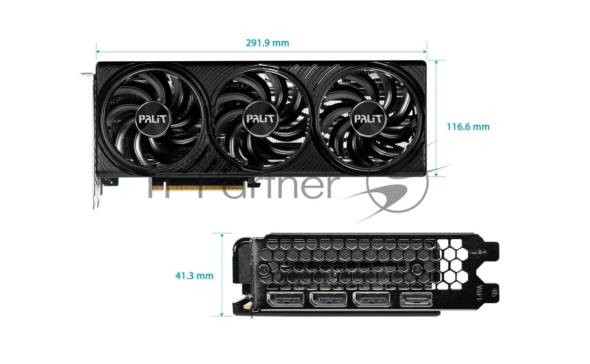 Видеокарта Palit GeForce RTX 5060 Ti Infinity 3 OC, 16 GB GDDR7, 128 bit, 3xDisplayPort, HDMI, GPU 2407 MHz