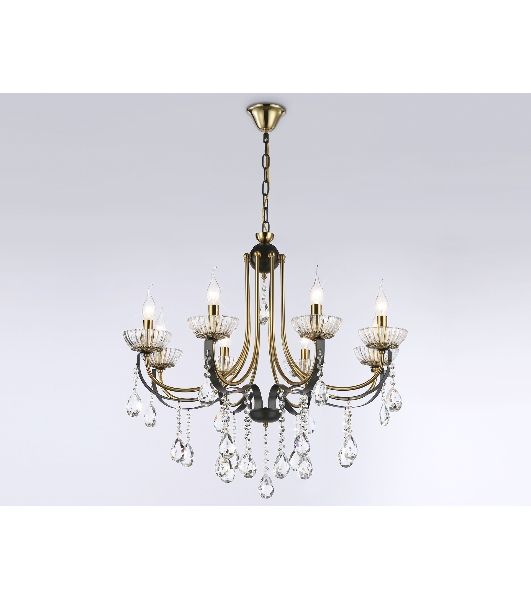 Светильник Ambrella light TR4953/8 BK/GD/CL черный/золото/прозрачный E14*8 max 40W D740*735