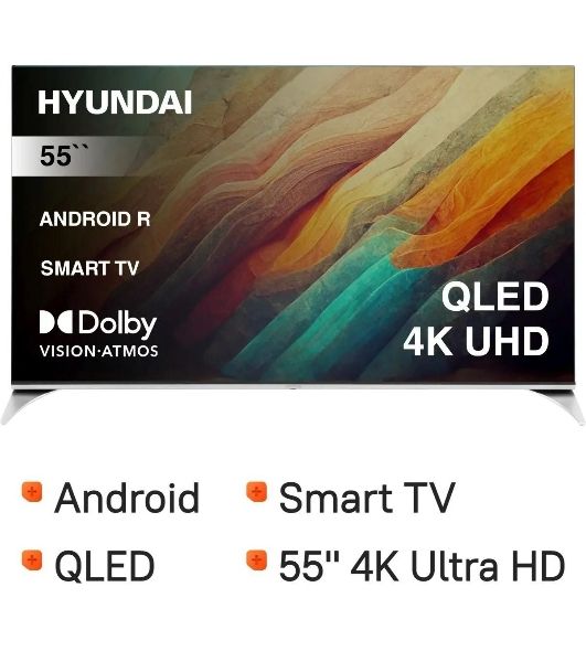 Телевизор Hyundai 55" H-LED55QBU7500 черный QLED UHD 60Hz Smart TV