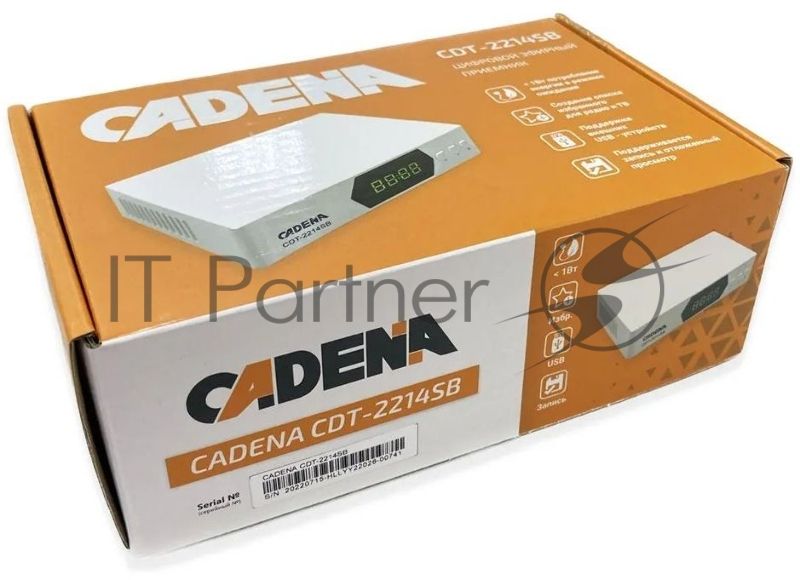 Приставка для цифрового ТВ Cadena CDT-2214SB белый, DVB-T2, DVB-T, HDMI, USB 2.0