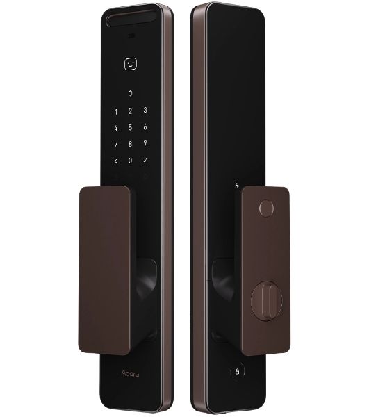 Умный замок Aqara ML-D01D врезной разбл.отпеч.паль./код/пар/NFC/прил/мех.кл 5000mAh бронзовый/черный