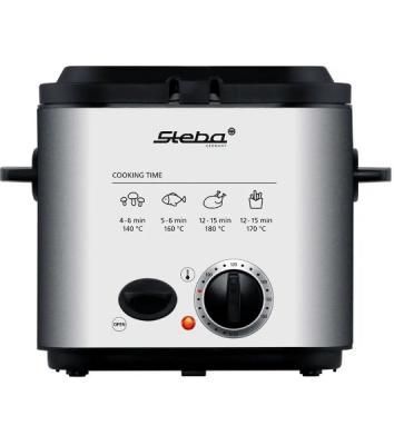 Фритюрница-фондю Steba DF 95 серебристый/чёрный, 840 Вт, 1.2 л, 0.4 кг, антипригарное покрытие