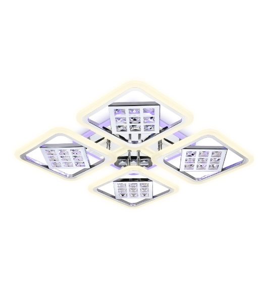 Светильник Ambrella light FA288/4 CH хром 116W 750*750*80 (ПДУ РАДИО 2.4G)