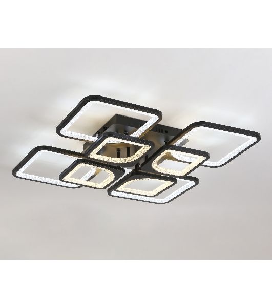 Потолочный светодиодный светильник FA4424/4+4 BK черный 150W 3000K+6400K/4200K/6400K+3000K 580*580*120 (ПДУ ИК)