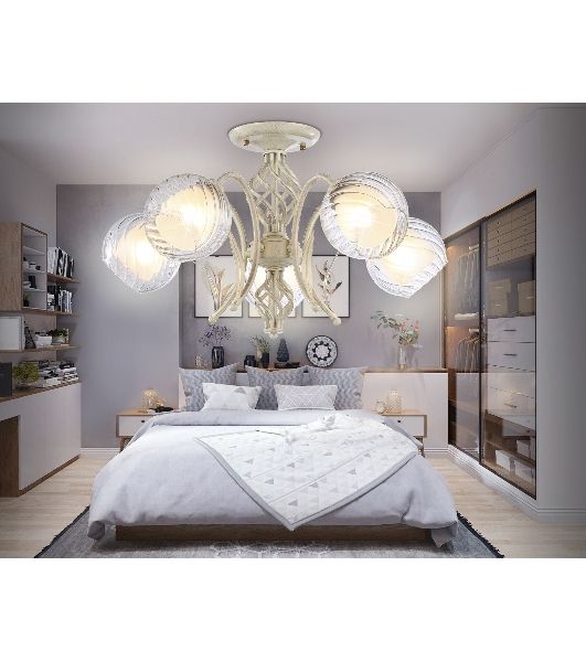 Светильник Ambrella light TR3066/5 WH/GD белый/золото E27*5 max 40W D590*340