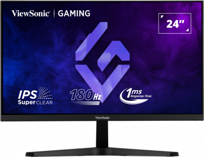 Монитор 23.8" ViewSonic VX24G1-HD IPS 1920x1080, 180 Гц, 1 мс (MPRT), 16:9, 300 кд/м², 2xHDMI 2.0, DP 1.4, 3.5 Jack, HDR10, G-Sync Compatible, черный