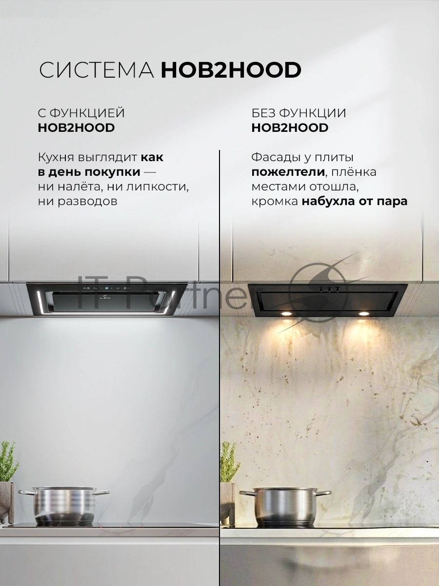 Вытяжка встраиваемая Lex Nova 600 Inverter BL черный управление: сенсорное (1 мотор)