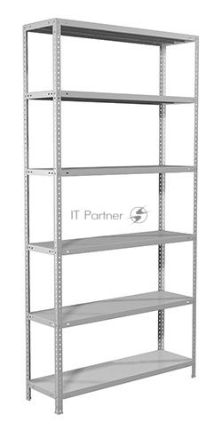 Металлические стеллажи Стеллаж MS 200/100х30/6 (Размеры внешние (ВхШхГ) 2000х1000х300 мм, 6 полок, с единой стойкой)