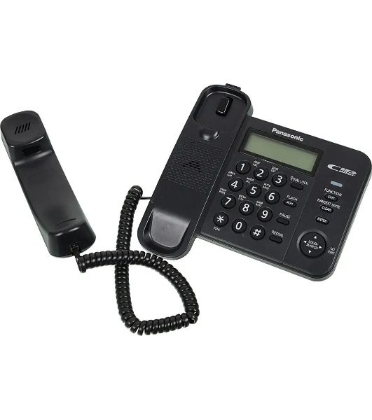 Телефон проводной Panasonic KX-TS2356RUB черный АОН,Caller ID,ЖКД,блокировка набора,выключение микрофона