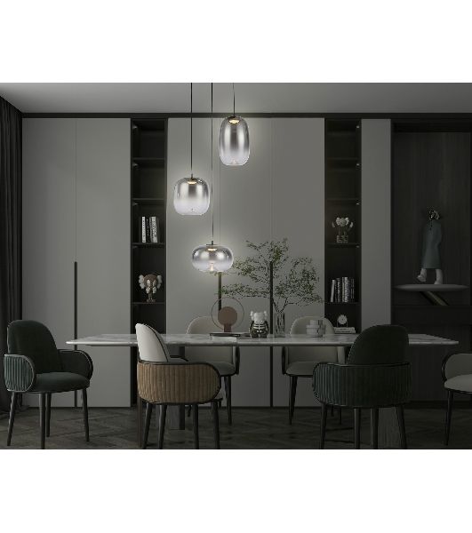 Подвесной светодиодный светильник Ambrella light LH11099/3 BK/SM черный/дымчатый 12W 3000K D350*1505