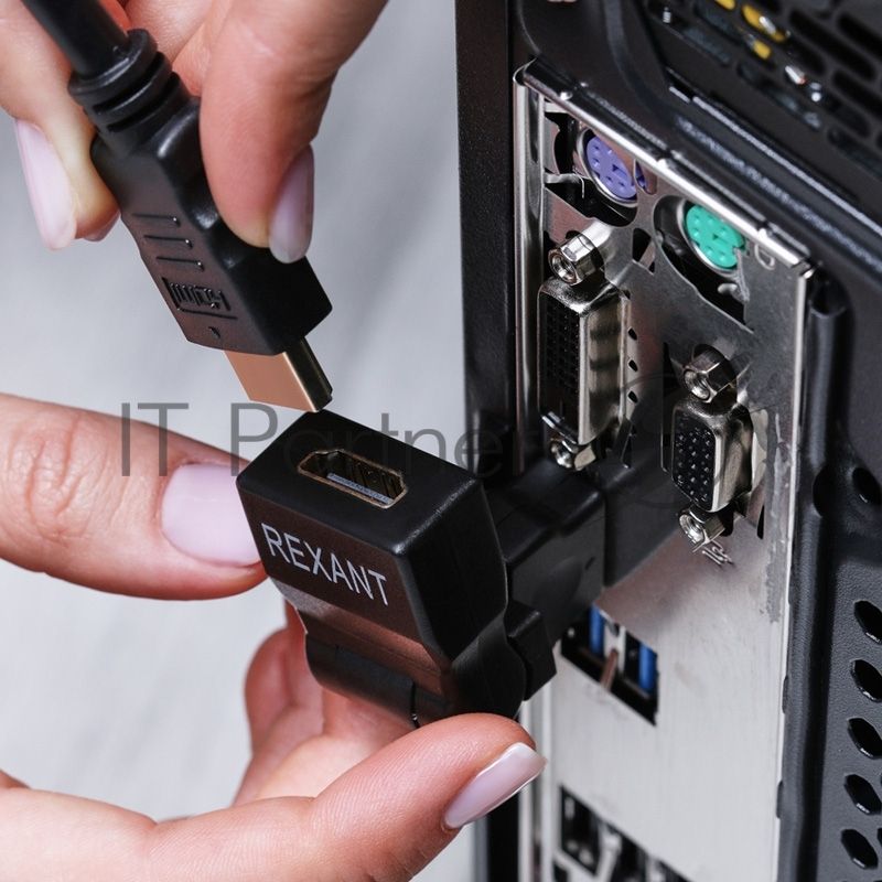 Переходник штекер Rexant HDMI - гнездо HDMI, поворотный