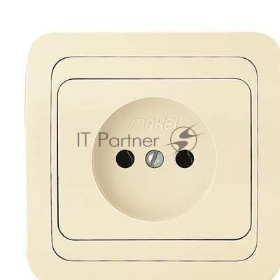 Розетка 1-м Makel СП Mimoza 16А IP20 без заземл. крем/крем