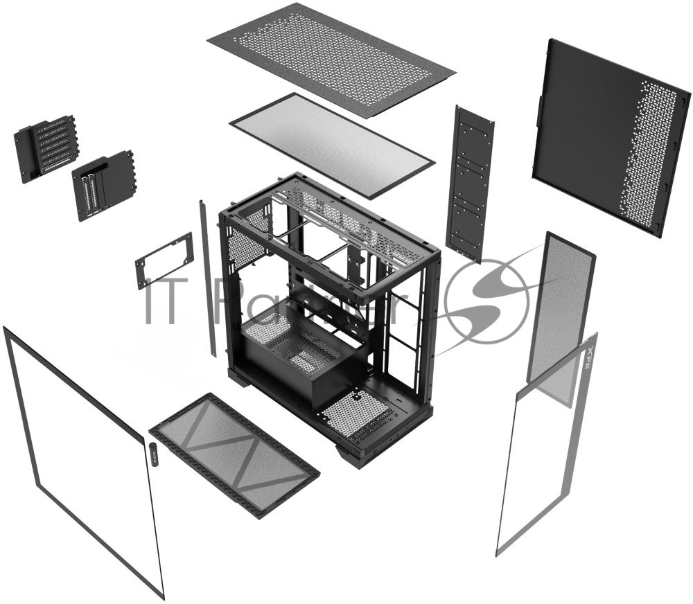 Компьютерный корпус XPG INVADER X черный (INVADERXMTWOF-BKCWW) Mid-Tower, Micro-ATX, Mini-ITX, Standard-ATX, USB 3.2 Gen2 Type-A, USB 3.2 Gen2 Type-C