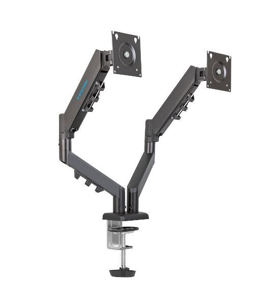 Кронштейн Kromax OFFICE-14 черный, 4 шт/уп. Кр. стал. настол. для 2-х мон. 15"-32", max 2x10 кг, 6 ст. св., нак. +90° -45°, пов. 180°, max VESA 100x100