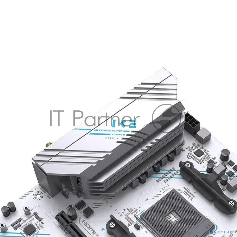Материнская плата MAXSUN MS-B550M GAMING WIFI ICE, AM4, AMD B550, 2xDDR4, 2xSATA, 2xM.2, 1xPCIe 4.0 x16, 1xPCIe 3.0 x4, 1xHDMI, 1xDP, 1x1Gb LAN, Wi-Fi 5, Bluetooth 4.2, 2xUSB-A 5Gbps, 4xUSB-A 2.0, 3x3.5 мм, 5.1, mATX
