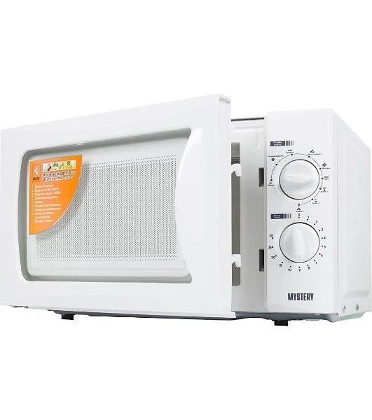Микроволновая печь Mystery MMW-2009G белый, 20 л, 700 Вт, переключатели - поворотный механизм
