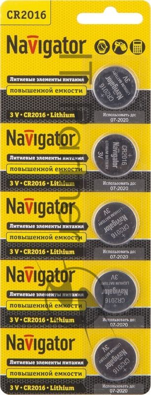 Элемент питания Navigator NBT-CR2016-BP5