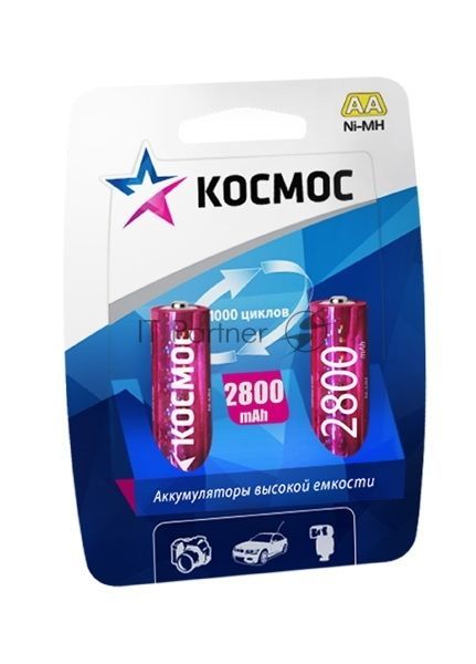 Аккумулятор Космос KOCR6NIMH2800MAH2BLR6 NiMn 2800мА·ч BP-2(блист.2шт.) ЦЕНА ЗА 1 шт