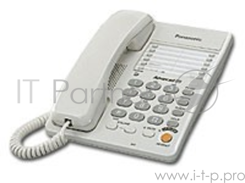 Телефон проводной Panasonic KX-TS2363RUW белый однокноп.набор 20 ном., спикерфон, автодозвон