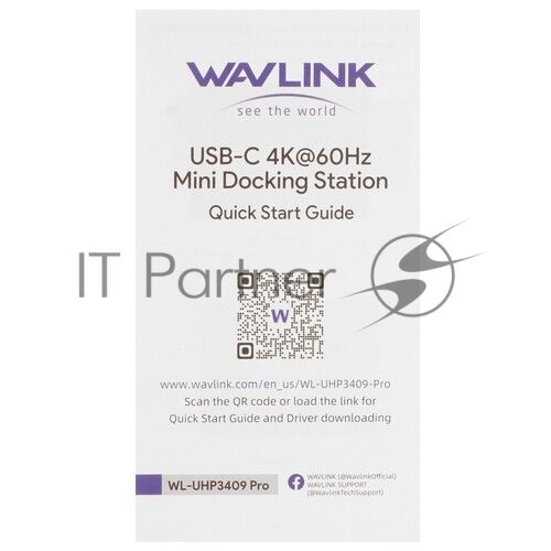 USB-концентратор WAVLINK USB Type-C, USB Type-C/USB 3.0/USB 2.0/HDMI/Gigabit LAN/SD/Micro SD, USB