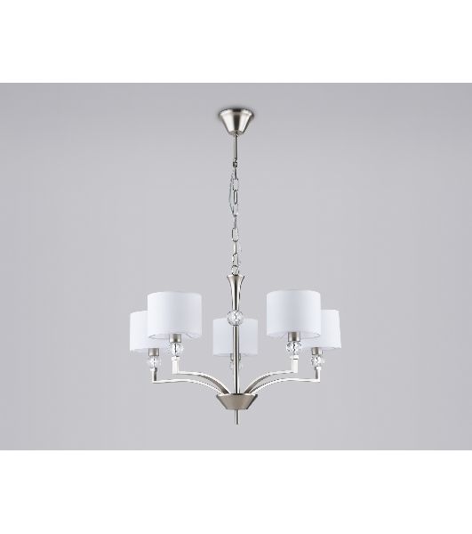 Люстра Ambrella light LH71121/5 SN/WH никель/белый E14/5 max 40W D660*880